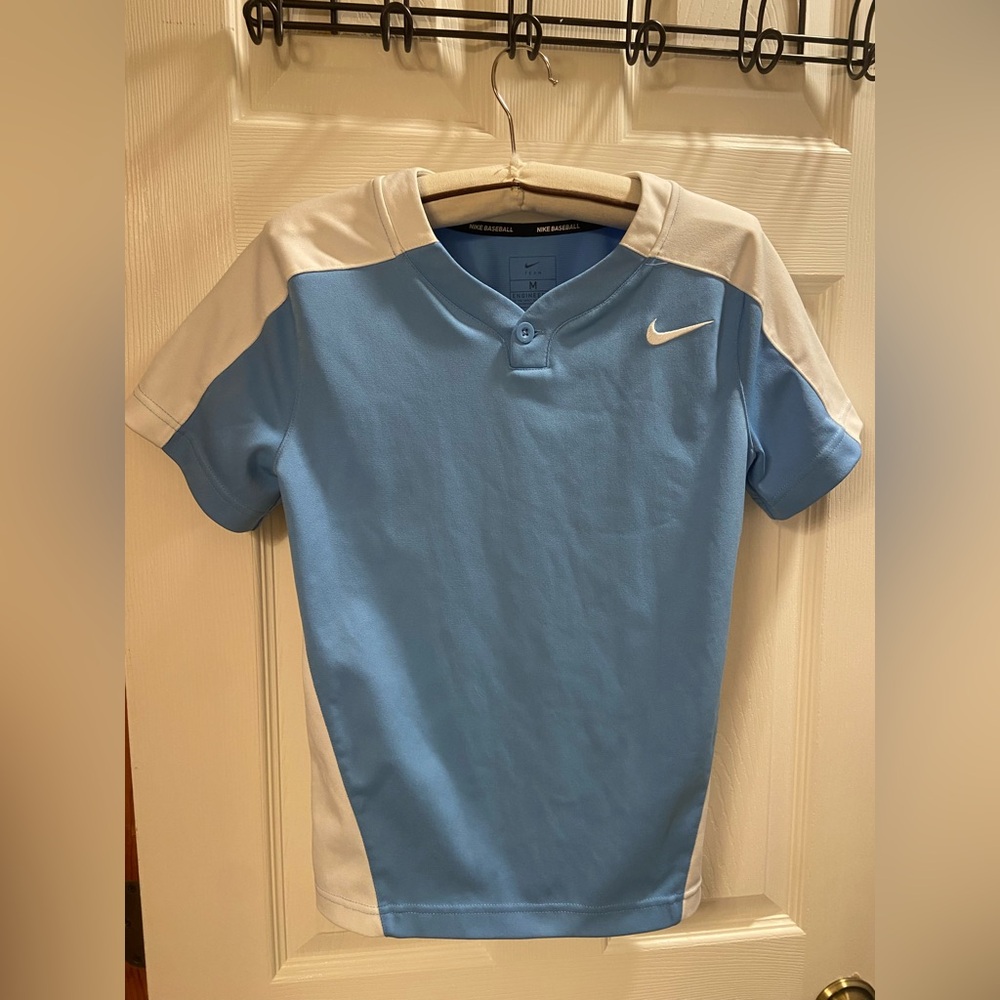 Nike Baseball Youth Jersey – Light Blue & White – Size Medium (M)